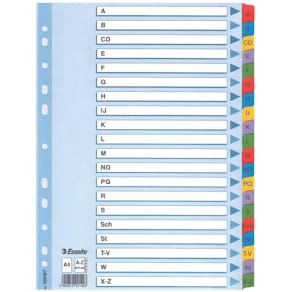 Kartonregister Esselte, A4, A-Z, weiß