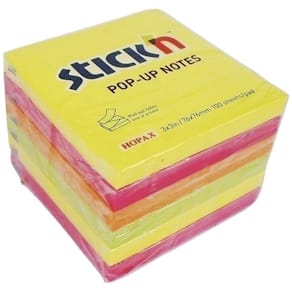 Selvklæbende notes BNT Stick'n 76x76 mm, assorteret, 6 stk