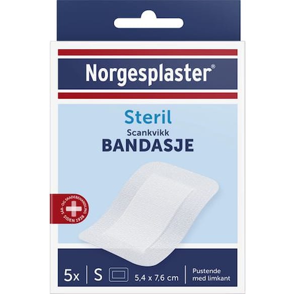 Bandasje Scankvikk 5x7,5cm 5stk hvit 10frp