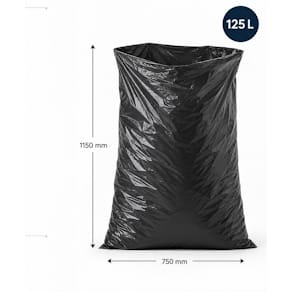 Plastsäck LD Mono 125L 90my svart 20/rl