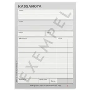 Kassanota A6 numrerade 2 x 50 blad