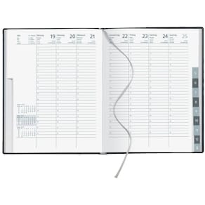Buchkalender Zettler 1W 2S, anthrazit