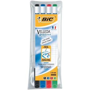 Whiteboardmarker Bic Velleda 1721, etui van 4 stuks