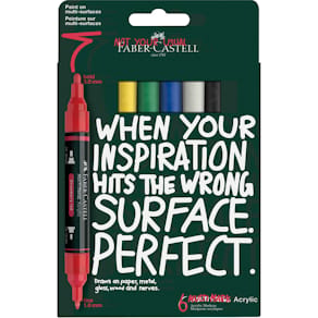 Acrylmarker Faber-Castell Multimark, 6er-Set Basic, sortiert
