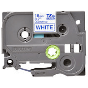 Märkband Brother TZe243, blå/vit, 18mm