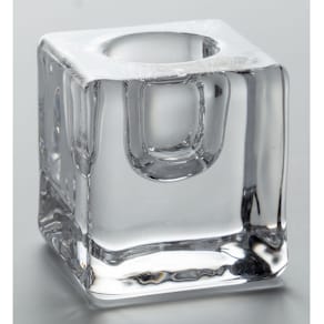Kerzenhalter Glas, klar, für Stabkerzen, 140g