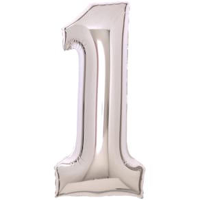 Folienballon Amscan Zahl 1, silber