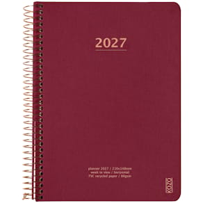 KOZO Kalender 2027 A5 Vecka per uppslag Berry