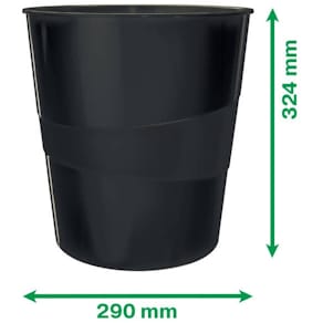 Papierkorb Leitz Recycle, 15 l, schwarz