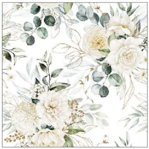 Serviette AMBIENTE Eukalyptus+Rosen, 33x33 cm, 3-lagig, 20 Stück