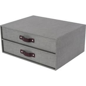 Förvaringsbox Birger 2 lådor canvas Grå