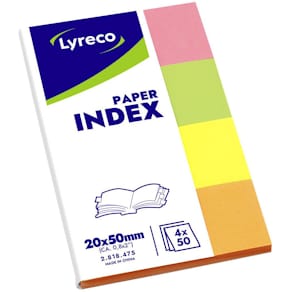 Indexflikar LYRECO 20x50mm 4 färg 200/fp