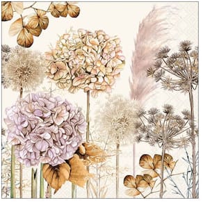 Serviette AMBIENTE Motiv getrocknete Blumen, 25x25 cm, 3-lagig