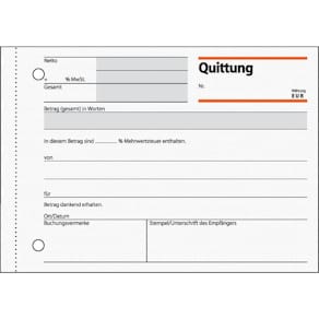 Quittungsblock Sigel, A6 quer, 50 Blatt