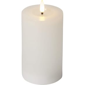 Blockljus STAR T LED Flamme 15cm vit