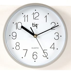 Väggklocka Tiq Silver, glaslins, Ø 22,5cm