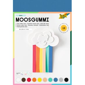 Moosgummi Folia, 10 Farben sortiert