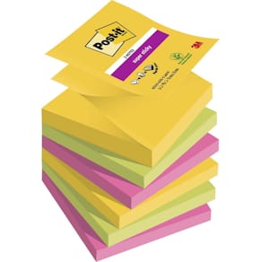 Notes Post-it Super Sticky, assorterede farver 76x76 mm, 12 pk