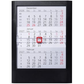Tischkalender GÜSS 3 Monate, schwarz