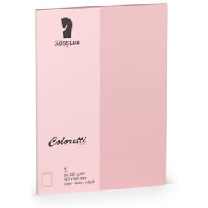 Briefkarte Rössler Coloretti, B6 hochdoppelt, 5 Stück, rosa