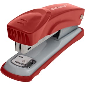 Nietmachine Q-CONNECT half strip, metaal, 25 blad, rood