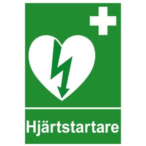 Skylt Hjärtstartare A4 dubbelsidig