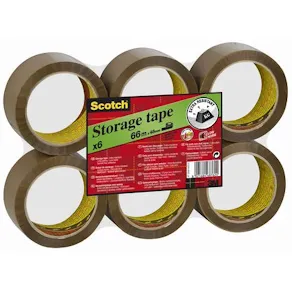 Packtejp SCOTCH 309 Brun, PP/akryl, tystavrullad, 50mm x 66m, 6/fp