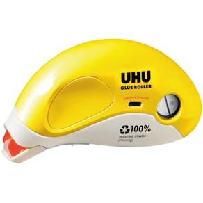 Kleberoller UHU Glue Roller Permanent, nachfüllbar, gelb/weiß