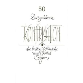 Grußkarte Goldene Konfirmation, geprägt, bunt, mit Umschlag