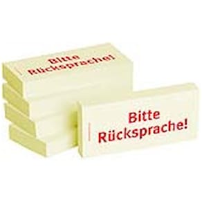 Haftnotiz BIZSTIX Business 1301010159, Bitte Rücksprache!, gelb, 