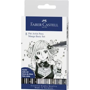 Artistpen Faber-Castell Pitt Manga, 8 pennor