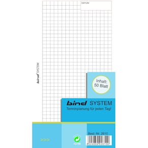 Ersatzeinlage Bind Medium, A6, kariert