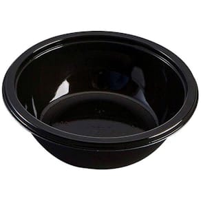 Plastbakke Færch rund Ø124xH37, sort PET, 1-rums, 594 stk