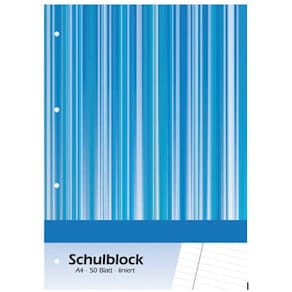 Schulblock PVP 1234, liniert, A4, 50 Blatt
