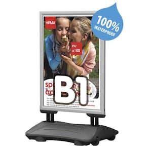 Displaystander Twinco alu/grå 640x1040 mm