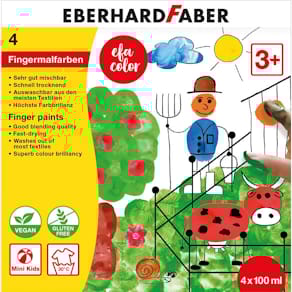 Fingermalfarbe Eberhard Faber, 100 ml, 4 St., sortiert