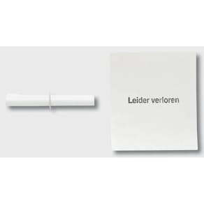 Röllchenlose Wolf & Appenzeller Nieten 'Leider verloren', weiß