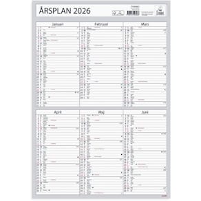 Väggkalender Årsplan 2026