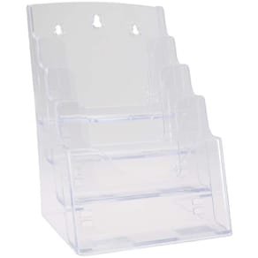 Brochure holder, BNT, A5 4 rum til bord/væg, transparent