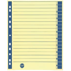 Trennblatt Noname, A4, 10 Taben, chamois/blau, 100 Stück