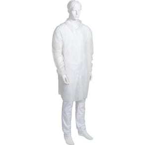 Besøksfrakk ABENA borrelås S/M hvit (10)