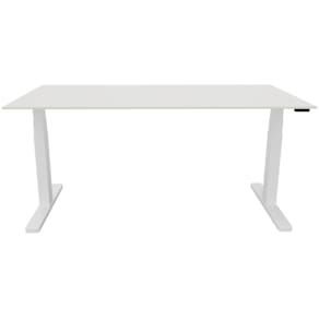 Schreibtisch Q-CONNECT elektrisch höhenverstellbar, weiß/weiß