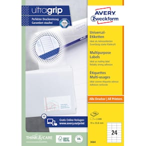Etikett AVERY 70x33,8mm 2400/fp