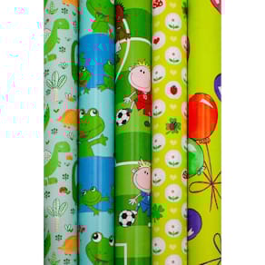 Geschenkpapierrolle Braun + Company Kids, 2 m x 70 cm, sortiert