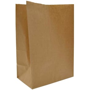 Papirbærepose brun, flad hank, 110x180x265 mm, 500 stk