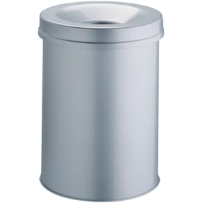 Papierkorb Durable SAFE, 15 l, mit Löschkopf, silber metallic
