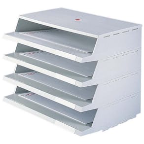 Skuffeboks Twinco Panorama 4 skuffer alu/grå, pk á 4