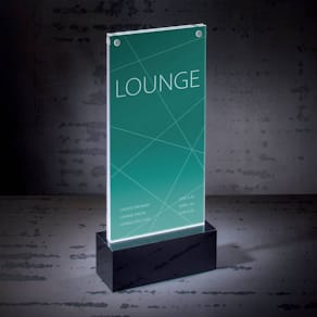 Tischaufsteller Sigel luminous, LED, f. DL, glaskl/sw