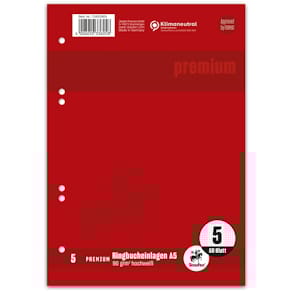 Ringbucheinlage Staufen Premium Top-90, A5, 50 Blatt kariert weiß