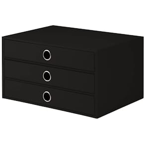Schubladenbox Rössler Soho, schwarz, 3 Schubfächer